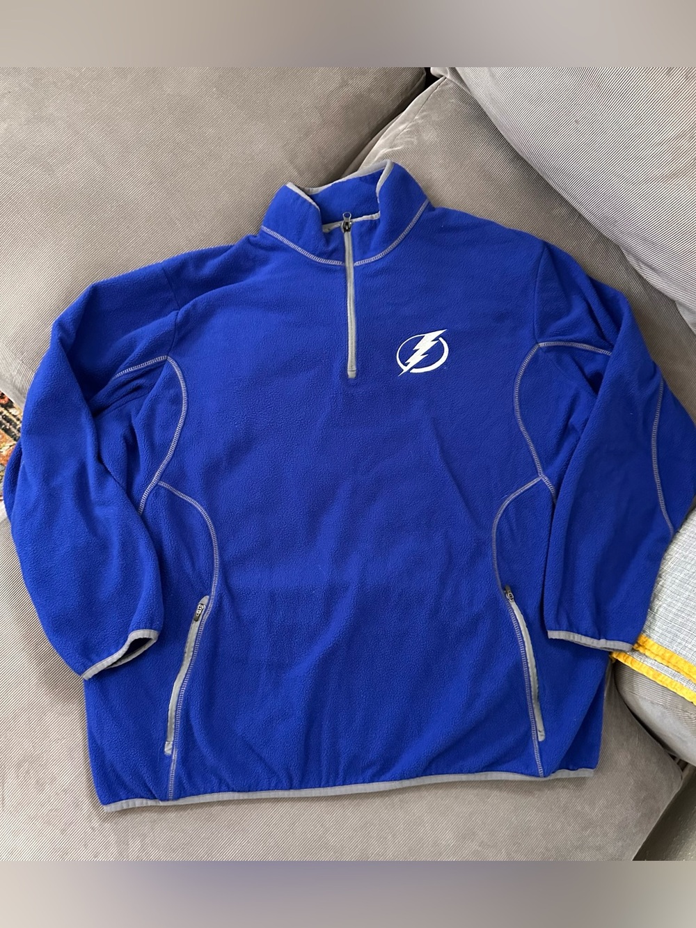 Tampa Bay Lightning Men's Antigua Full Zip Blue Fleece Jacket Size 3XL XXXL